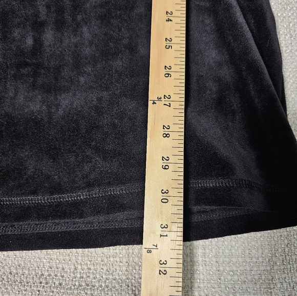 Tahari Cozy Black Velour Longline Long Hoodie Sleepwear Small - Picture 11 of 13